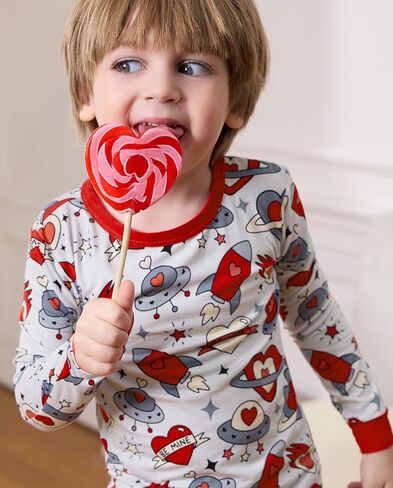 babee Reshinee 6-7Y Bamboo Viscose Boys Girls Pajama Sets Toddler Kids Two Piece Long-Sleeve Snug fit Sleepwear Pjs in Kuwait