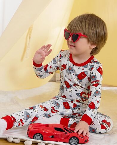 babee Reshinee 6-7Y Bamboo Viscose Boys Girls Pajama Sets Toddler Kids Two Piece Long-Sleeve Snug fit Sleepwear Pjs in Kuwait