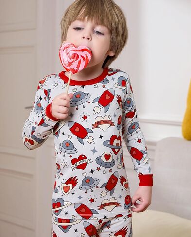 babee Reshinee 6-7Y Bamboo Viscose Boys Girls Pajama Sets Toddler Kids Two Piece Long-Sleeve Snug fit Sleepwear Pjs in Kuwait