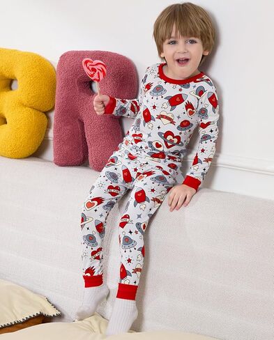 babee Reshinee 6-7Y Bamboo Viscose Boys Girls Pajama Sets Toddler Kids Two Piece Long-Sleeve Snug fit Sleepwear Pjs in Kuwait