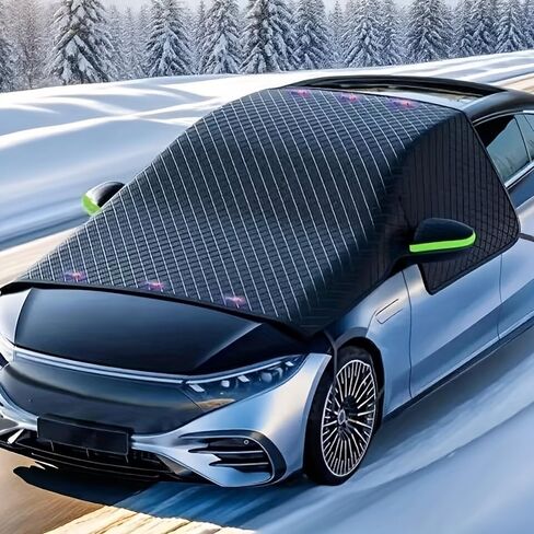 Universal Car Windshield Snow Cover, Durable 300D Oxford Fabric with UV Protection & Ice Shield, Easy Install Winter Sun Shade for SUV Truck Van in Saudi Arabia