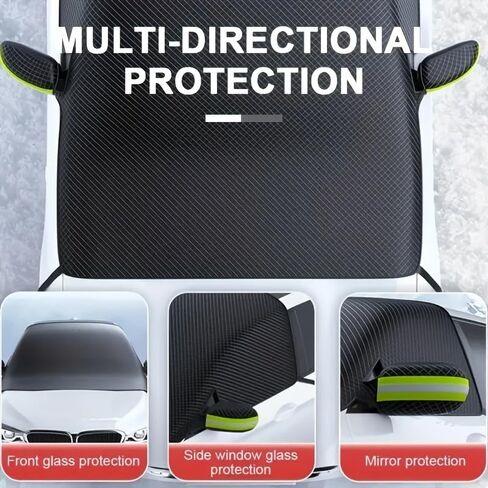 Universal Car Windshield Snow Cover, Durable 300D Oxford Fabric with UV Protection & Ice Shield, Easy Install Winter Sun Shade for SUV Truck Van in Saudi Arabia