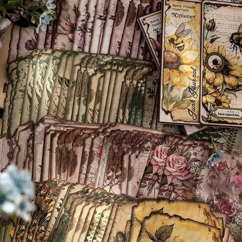 30-Piece Vintage Style Flower Craft Paper Set – High Quality, Versatile Decor for Journaling, Scrapbooking, and DIY Projects in Saudi Arabia