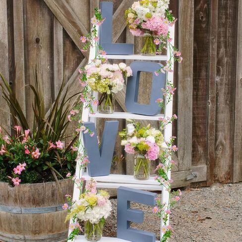 CISDUEO Artificial Daisy Flowers Vine Silk Flower Garland Spring Fake Flower Vine Hanging Ivy with Pink Daisy Flowers Green Leaves for Wall Party Wedding Arch Floral Decor Home Indoor Outdoor Ceremony in Kuwait