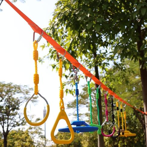 Ninja Rings & Trapeze Bar, Monkey Bar Swing for Ninjaline, 6 Colors in Saudi Arabia