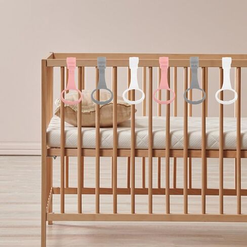 6PCS Baby Pull Up Rings: Premium Pull Up Handles Standing Walker Tool - Plastic Walking Exercises Assistant Rings for Infants Babies Toddler - Ergonomic Handles in Saudi Arabia