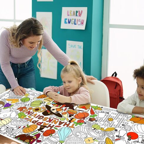 Gatherfun Merry Christmas Decorations - Versatile 31.5 x 72 Inches Activity Poster, Christmas Party Coloring Banner/Santa & Snowman Table Cover for School Parties and Special Events in Saudi Arabia