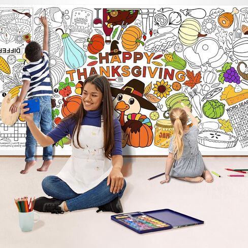 Gatherfun Merry Christmas Decorations - Versatile 31.5 x 72 Inches Activity Poster, Christmas Party Coloring Banner/Santa & Snowman Table Cover for School Parties and Special Events in Saudi Arabia