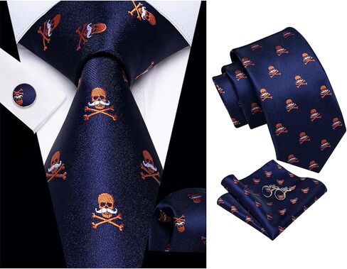 Tie for Men 6PCS Necktie Set Woven Jacquard Silk Neck Tie Pack Hanky Cufflinks Formal Wedding Party Casual in Saudi Arabia