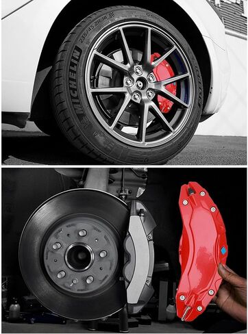 4Pcs 19in 20in Aluminium Alloy Wheel Hub Caliper Covers, Disc Brake Caliper Guard Protector Cover Replacement, Specifically Designed for (Red) in Saudi Arabia