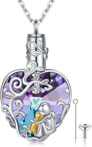 JUSTKIDSTOY Dog/Cat Urn Necklace for Ashes S925 Sterling Silver Heart Cremation Jewelry Keepsake Memorial for Women in Saudi Arabia