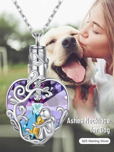 JUSTKIDSTOY Dog/Cat Urn Necklace for Ashes S925 Sterling Silver Heart Cremation Jewelry Keepsake Memorial for Women in Saudi Arabia