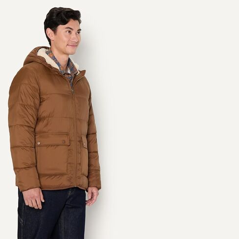 Amazon Essentials Men's Long-Sleeve Water-Resistant Sherpa-Lined Puffer Jacket in Saudi Arabia