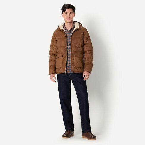 Amazon Essentials Men's Long-Sleeve Water-Resistant Sherpa-Lined Puffer Jacket in Saudi Arabia