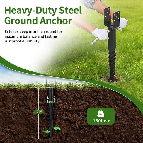 Little Library Mount Kit – No-Dig Ground Anchor, Waterproof 4x4x31.5" Wood Post & Bracket, Easy Setup for Outdoor Use, Supports All Sizes of Little Libraries, Perfect for Community Sharing in Kuwait