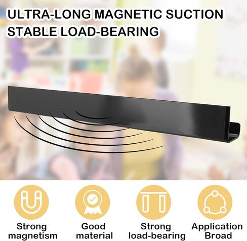 2 Pack Magnetic Book Shelf for Classroom, Strong 8.8lb Magnet Acrylic Whiteboard Shelves, Teacher Supplies Organizer for Kids Books, Posters, Flash Cards, Classroom Accessories Storage (Black) in Saudi Arabia