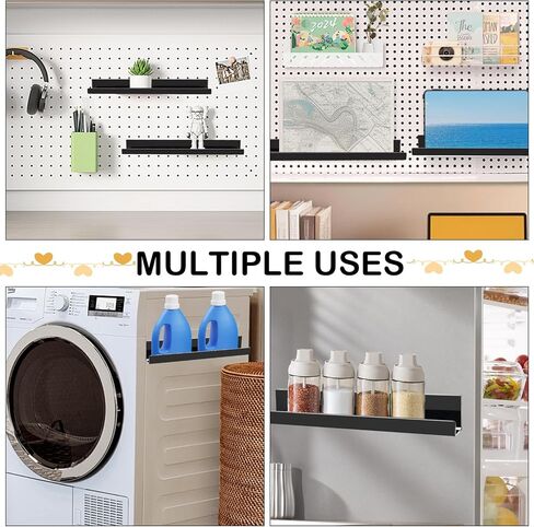 2 Pack Magnetic Book Shelf for Classroom, Strong 8.8lb Magnet Acrylic Whiteboard Shelves, Teacher Supplies Organizer for Kids Books, Posters, Flash Cards, Classroom Accessories Storage (Black) in Saudi Arabia