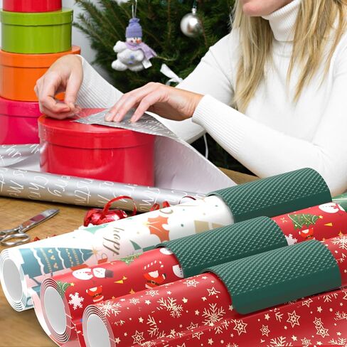 Wrapping Paper Cutter with Replaceable Blades – Gift Wrap Roll Sliding Cutter Tool, Open/Closed Modes, Safe & Easy Trimmer for Christmas, Birthday & Holiday Wrapping in Saudi Arabia