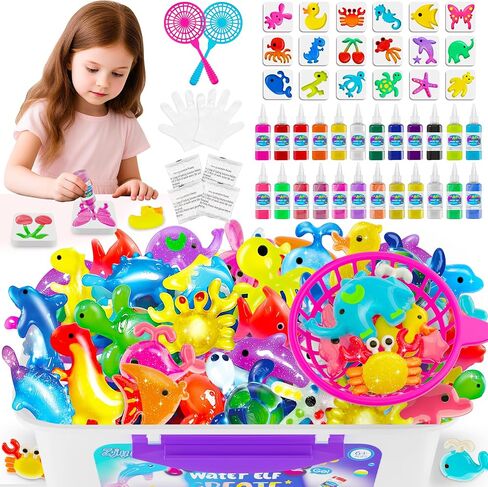 Magic Water Elf Toy Kit - Water Fairy Water Gel Kit, 24 Pcs Magic Gel and 18 Molds - Create Fun Water Toys, Ideal Xmas Gifts for Boys Girls Ages 6+ in Saudi Arabia