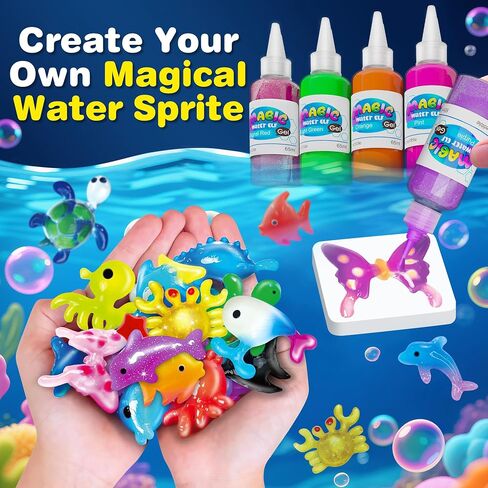 Magic Water Elf Toy Kit - Water Fairy Water Gel Kit, 24 Pcs Magic Gel and 18 Molds - Create Fun Water Toys, Ideal Xmas Gifts for Boys Girls Ages 6+ in Saudi Arabia