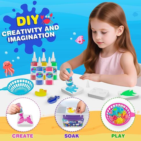 Magic Water Elf Toy Kit - Water Fairy Water Gel Kit, 24 Pcs Magic Gel and 18 Molds - Create Fun Water Toys, Ideal Xmas Gifts for Boys Girls Ages 6+ in Saudi Arabia