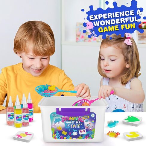 Magic Water Elf Toy Kit - Water Fairy Water Gel Kit, 24 Pcs Magic Gel and 18 Molds - Create Fun Water Toys, Ideal Xmas Gifts for Boys Girls Ages 6+ in Saudi Arabia