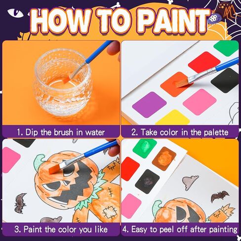 Yeolepor Christmas Crafts for Kids - الطلاء باستخدام الكتب المائية والملصقات للأطفال الصغار، كتاب تلوين مائي خالٍ من الفوضى، الأنشطة الحرفية، هدايا عيد الميلاد للأولاد والبنات in Kuwait