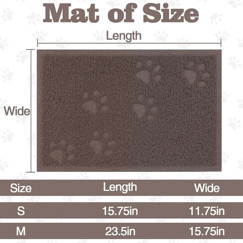 بساط صندوق فضلات القطط من داركيازي لحصيرة فضلات الأرضيات غير قابلة للانزلاق، تحكم في التناثر، سهل التنظيف، مقاوم للماء، ناعم على الكفوف (23.5 بوصة × 15.75 بوصة، رمل رمادي) in Kuwait