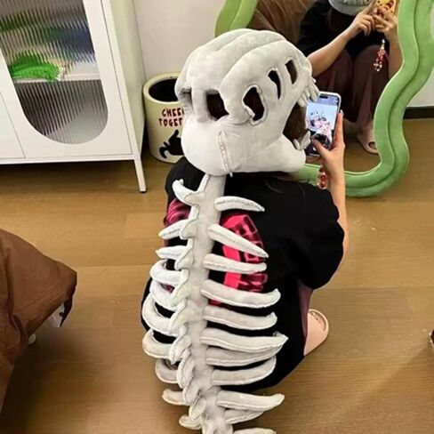Spinosaurus Plush Dino Outfit, Dinosaur Skeleton Plush Costume, Wearable Dinosaur Skeleton,Themed Skull Cosplay Props in Saudi Arabia