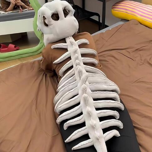 Spinosaurus Plush Dino Outfit, Dinosaur Skeleton Plush Costume, Wearable Dinosaur Skeleton,Themed Skull Cosplay Props in Saudi Arabia