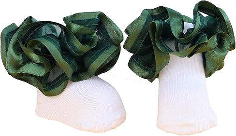 3D Three-dimensional Ruffled Lace Cotton Socks,Cute Double Big Lace Dress Princess Socks for Girls in Kuwait