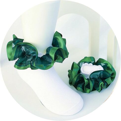 3D Three-dimensional Ruffled Lace Cotton Socks,Cute Double Big Lace Dress Princess Socks for Girls in Kuwait