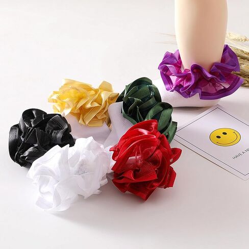 3D Three-dimensional Ruffled Lace Cotton Socks,Cute Double Big Lace Dress Princess Socks for Girls in Kuwait