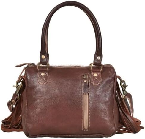 Myra Bag Women's Edgy Cowhide Satchel Brown One Size in Saudi Arabia