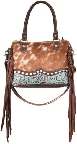 Myra Bag Women's Edgy Cowhide Satchel Brown One Size in Saudi Arabia