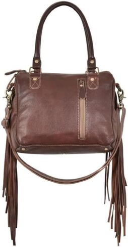 Myra Bag Women's Edgy Cowhide Satchel Brown One Size in Saudi Arabia