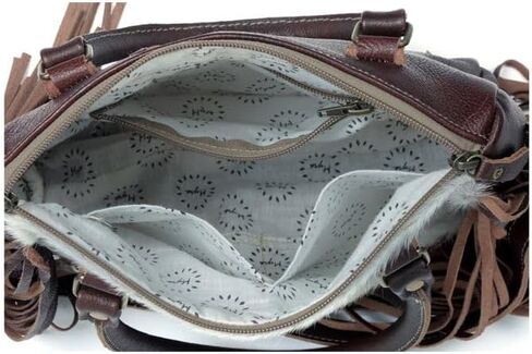 Myra Bag Women's Edgy Cowhide Satchel Brown One Size in Saudi Arabia