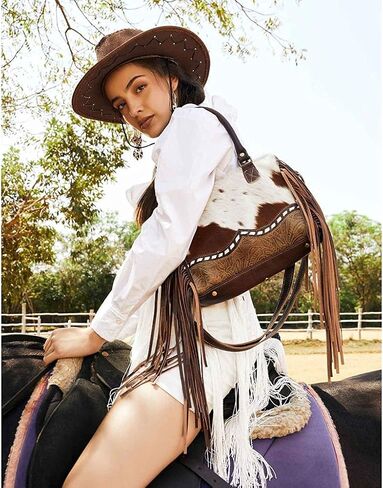 Myra Bag Women's Edgy Cowhide Satchel Brown One Size in Saudi Arabia