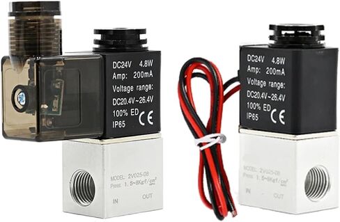 2V025-08 Pneumatic Solenoid Valve, 2-Position 2-Port, 1/4 Inch NPT, DC24V 4.8W, Normally Closed, IP65 Rated, Direct Acting Control (2v025-08 w 2pcs 602 AC110V) in Saudi Arabia