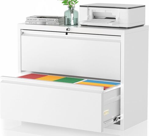 Pataku Lateral File Cabinet, 2 Drawer File Cabinet with Lock, Black Filing Cabinets for Home Office, Metal File Cabinet for Hanging Files/Letters/Legal/F4/A4(2Drawer/Black) in Kuwait