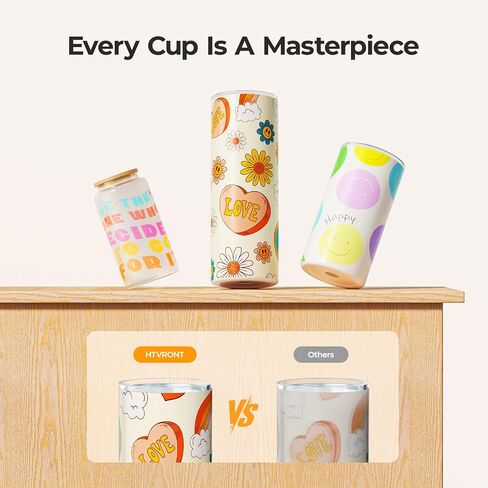HTVRONT Auto Tumbler Heat Press - A200 Tumbler Heat Press Machine، ضغط قابل للتعديل ومرفق لوحة تسخين قابلة للتحويل، 4 أوضاع ذاكرة لـ 15 أونصة، 16 أونصة، 20 أونصة، أكواب وأكواب 30 أونصة، أزرق in Kuwait