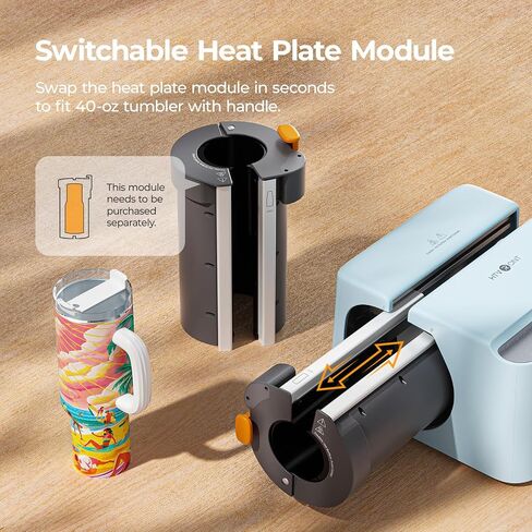 HTVRONT Auto Tumbler Heat Press - A200 Tumbler Heat Press Machine، ضغط قابل للتعديل ومرفق لوحة تسخين قابلة للتحويل، 4 أوضاع ذاكرة لـ 15 أونصة، 16 أونصة، 20 أونصة، أكواب وأكواب 30 أونصة، أزرق in Kuwait