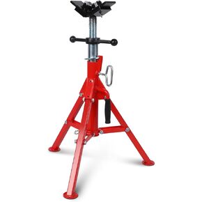 V Head Pipe Stand with 2-Ball 1/2"-12" Capacity Adjustable Height 24"-42" Portable Folding Pipe Stands with 2500 lbs Capacity Pipe Supporting for Pipefitters Welding Pipe Threading
