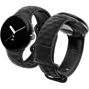 Caseology Parallax Band Designed for Google Pixel Watch 2 Band/Google Pixel Watch Band (2022/2023) - Matte Black