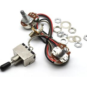 SoulDiM Electric Guitar Wiring Harness Guitar Pickup Prewired Harness Humbucker Wiring Harness 3 Way Toggle Switch 500K Pots 1T1V for LesPaul Electric Guitar with 2 Humbuckers