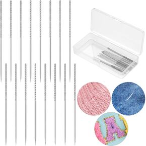 16 PCS Snag Repair Needle, Snag Fixer Needles, Thread Puller Needles for Snags, Snag Repair Tool for Woven Knitted Fabric Include Sweater Jeans (0.03 x 2.36 Inches)