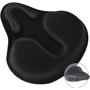 Gel Bike Seat Cushion Cover for Comfort Big Size and Breathable Fits Cruiser Bicycle and Stationary Exercise Bikes Indoor Outdoor Cycling…