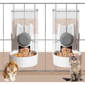 kathson 2PCS Hanging Automatic Cat Feeder Gravity Rabbit Food Dispenser for Cage Dog Food Bowl Pet Dry Food Self Feeding for Rabbit Puppy Kitten Hamster Chinchilla Guinea Pig