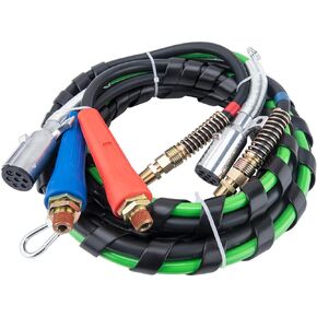9TH SHOP Air Lines for Semi Truck, Semi Truck Air Line Kit, 12Ft Air Hose Kit 3 in 1 ABS & Power Air Line Hose, 7 Way Electrical Cable Air Hose for Semi Truck Trailer Tractor