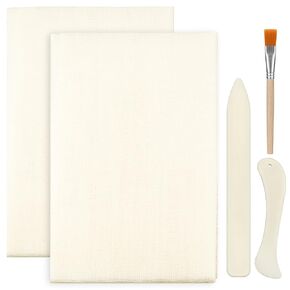 Yncotte 2Pcs Book Binding Cloth, Bookbinding Mull Bone Folder Tools Glue Brushes Set for Book Making Book Repair (39 * 45inch